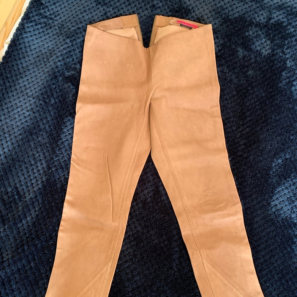 Alice & Olivia Dusty Rose Soft Leather Pant